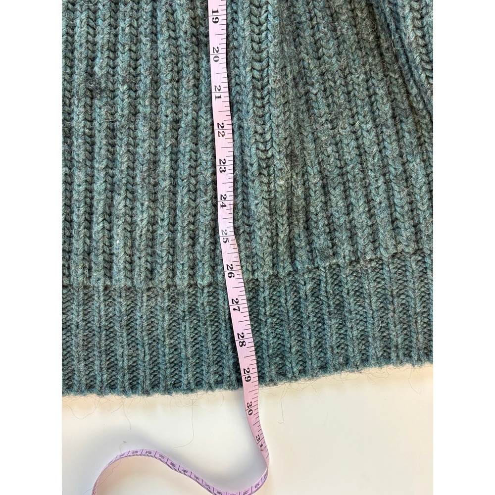 Ottod'Ame Teal Alpaca Wool Blend Ribbed Open Cardigan Duster Sweater US 8 - Picture 11 of 12